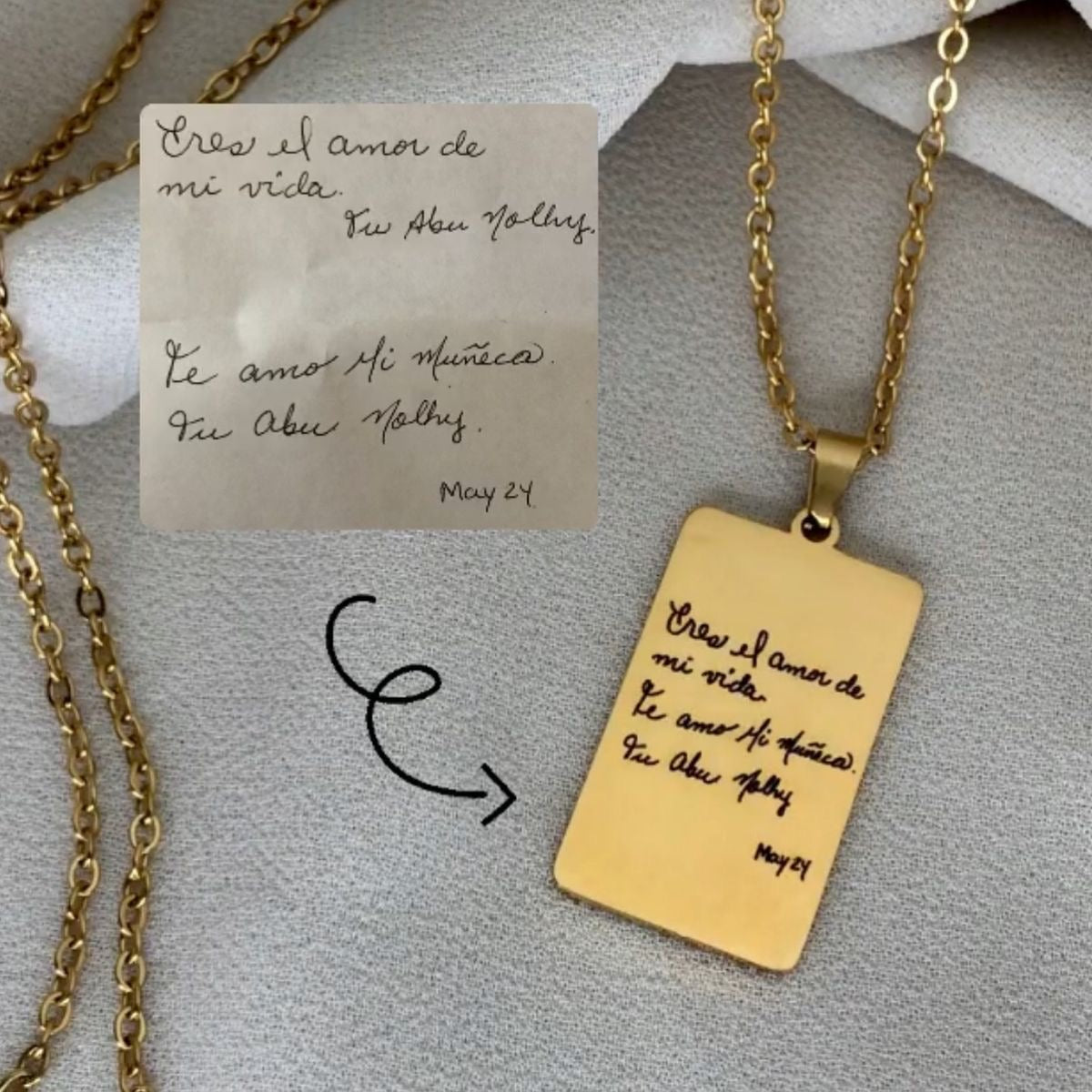 Personalized handwriting necklace