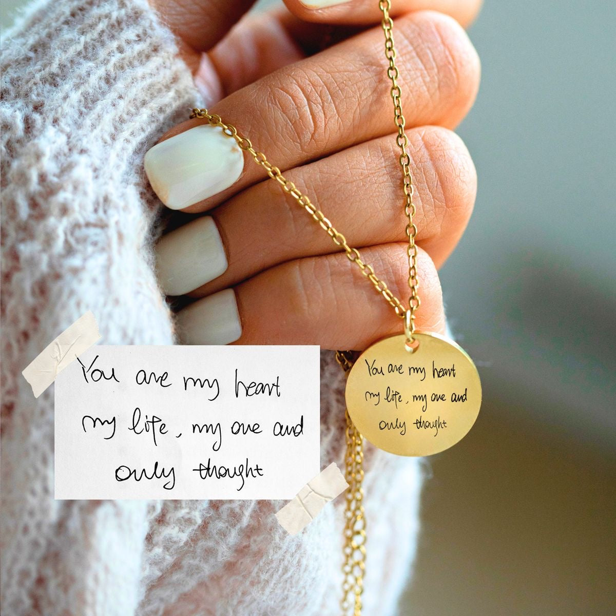 Personalized handwriting necklace