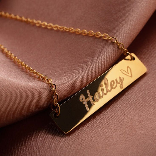 Engravable Bar Necklace