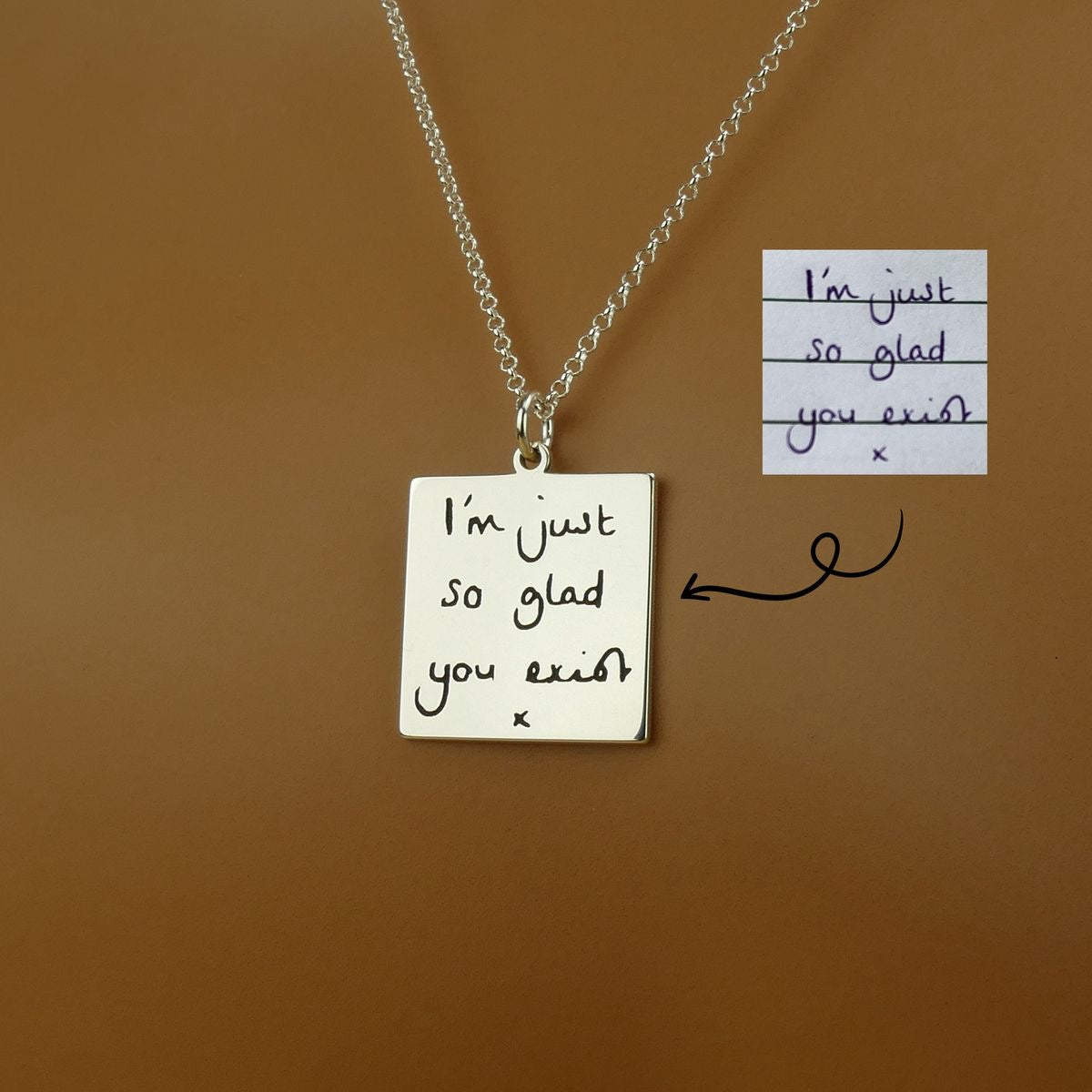 Personalized handwriting necklace